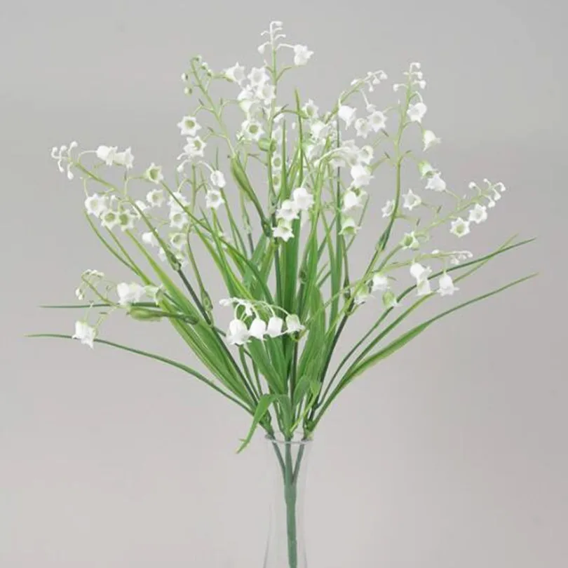 11 шт. Искусственные белые лилии в долине пластиковые цветки форме колокольчика