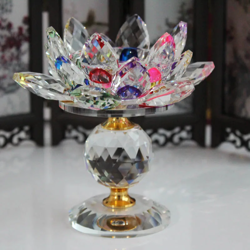 XINTOU хрустальный стеклянный блок Лотос цветок металлические подсвечники фэн-шуй