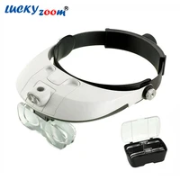 headband 1x 1 5x 2x 2 5x 3 5x led magnifier illuminated lamps multiple magnifying glass hat type working free shipping