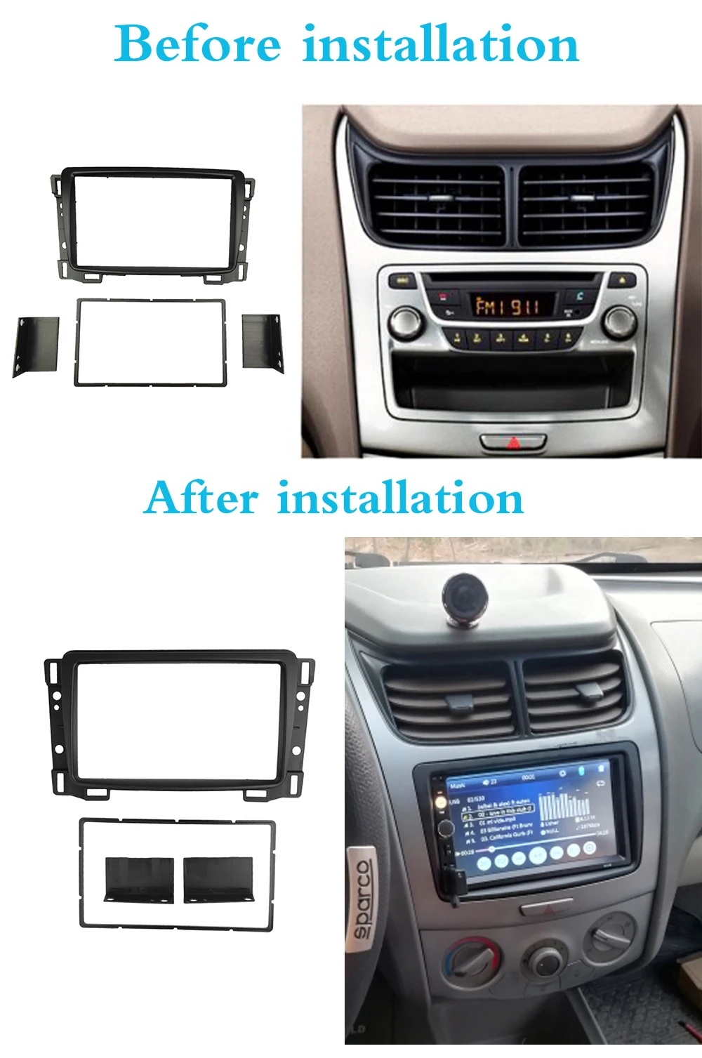 Двойной Дин Радио фасции Для Chevrolet Парус CD DVD стерео панель фасции Dash монтажные комплекты ремонт Установка отделка рамка