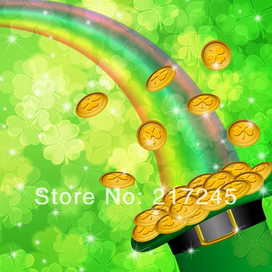 Художественный тканевый фон для фотосъемки День Святого Патрика на заказ 5ftX7ft D-758