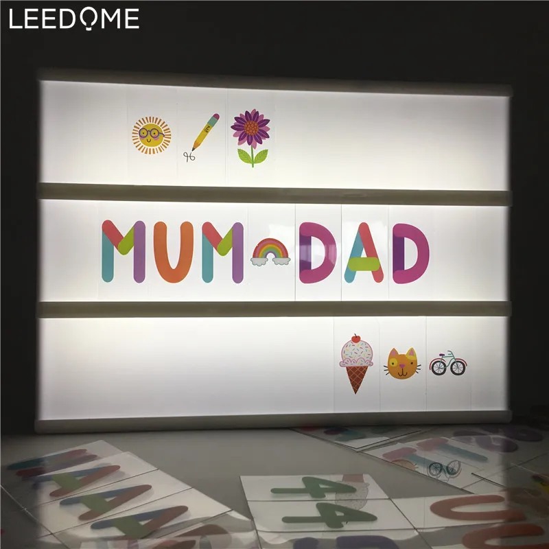 Leedome A4 светодиодный DIY Cinemabox Панель рекламируя светлую с проектом &quotоткрытка Emoji