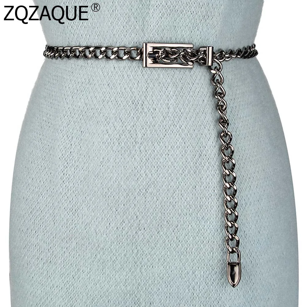 Luxury Chain Belt Metal Waist Chains Fashion Sweater Dress Decor Waistbands High Quality Slim Waistbands Nice Accessories SY1749