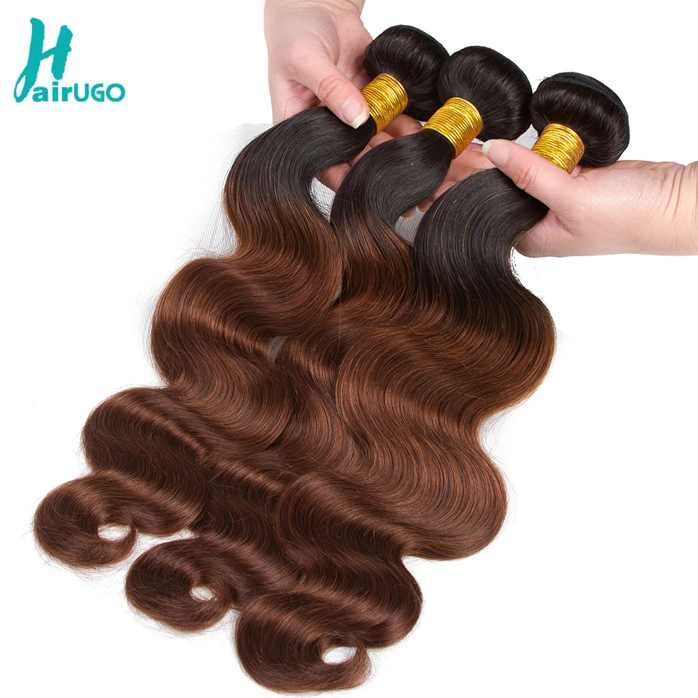 HairUGo перуанские волосы пучки волнистых волос T1B/бордовый фиолетовый омбер человеческие волосы пучки купить с закрытием двойной уток не реми волосы