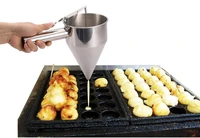 1pc stainless steel octopus balls egg cone funnel waffle maker tool with rack sugar syrup dispenser for cake ph 001