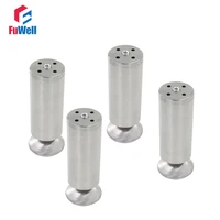4pcs 180mm height furniture legs adjustable 10 15mm cabinet foot silver tone stainless steel table bed sofa leveling feet