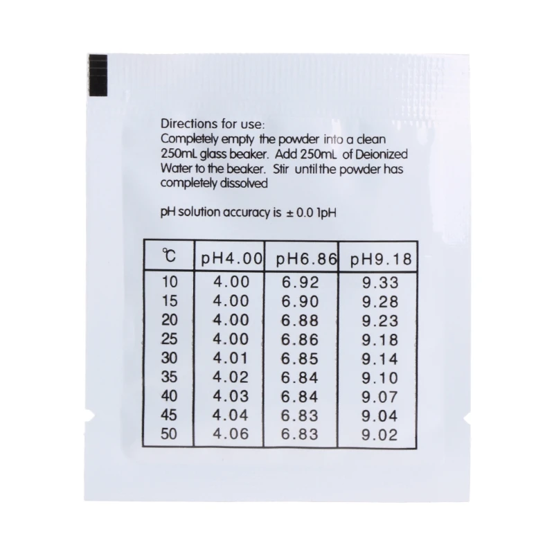 OOTDTY 20 Pcs PH Buffer Solution Powder For Test Meter Measure Calibration 4.01 6.86 250ml Each Pack Volume | Инструменты