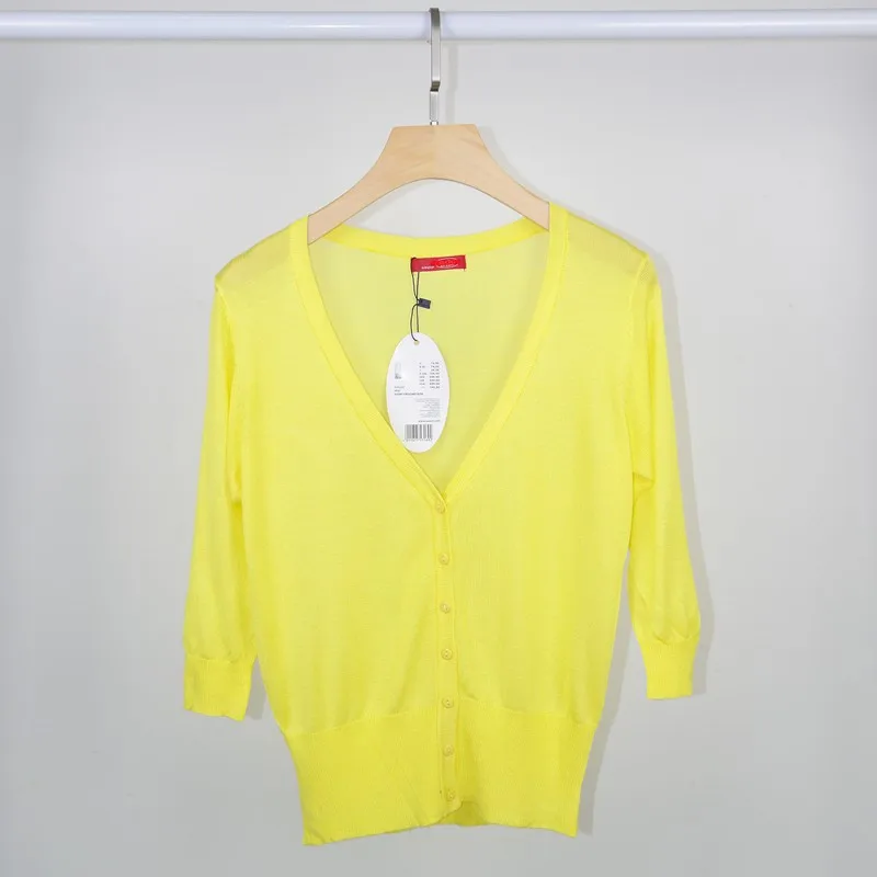 Женский трикотажный кардиган с V образным вырезом и длинным рукавом|knitwear cardigan|brand