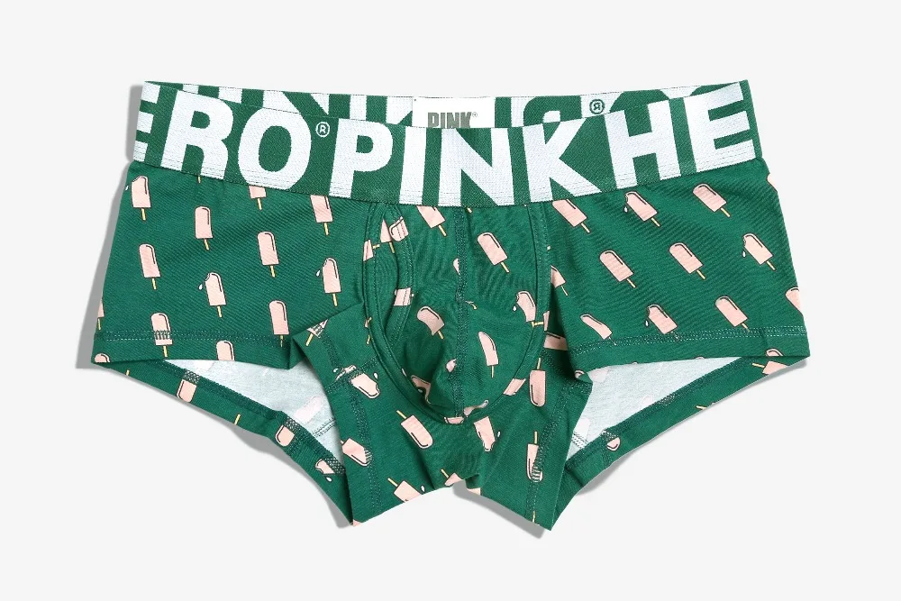 PINK HERO Men Breathable Underwear Cotton Boxer Shorts Underpants Soft Sexy Male Pant Men Seamless Cartoon Panties Shorts Man