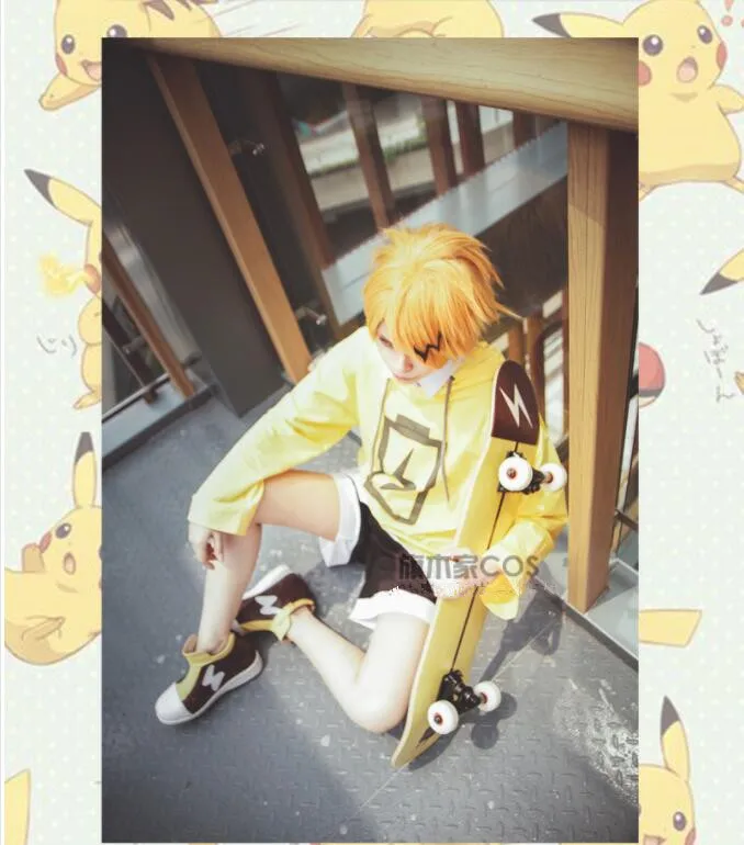 Аниме Мой герой Academy Kaminari Denki костюмы для косплея весна/лето Модная одежда эксклюзивный запас Cos Толстовка+ рубашка+ шорты