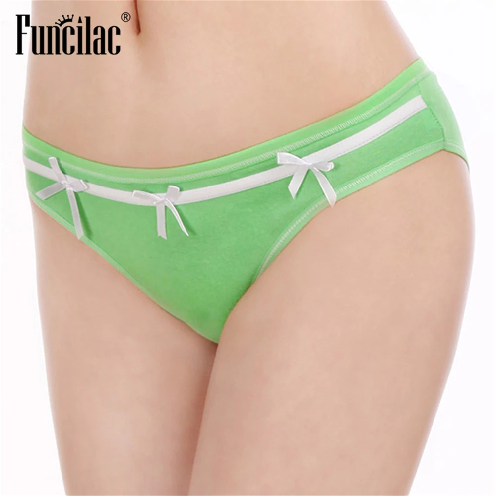 FUNCILAC Фирменное нижнее белье Для женщин лук лоскутное трусы сексуальные