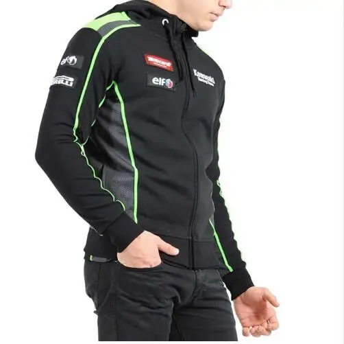 Kawasaki мотоцикл одежда гоночный платье вышивка для верховой езды Толстовка локомотив досуг пальто мужской