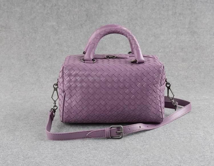 purple Сумка bolsa feminina, фирменная новинка, модная женская сумка-тоут с подушкой, сумка, высокое качество, овчина, тканые сумки через плечо - Цвет: purple