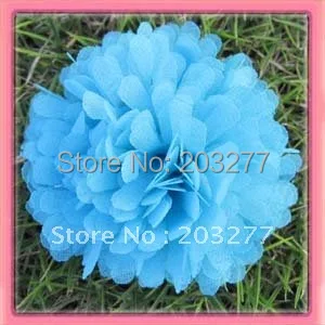 Бесплатная доставка! 12 шт./лот 2 5 дюймов Новые шифоновые тканевые цветы с заколкой