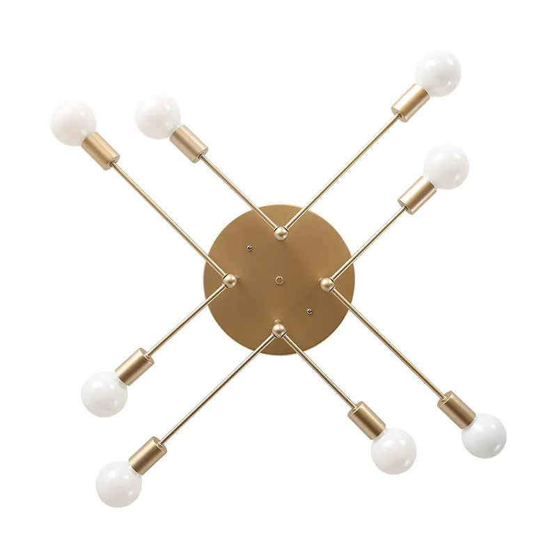 Современный светодиодный подвесной потолочный светильник для люстры Mid Century Sputnik Золотой черный металл 6/8 головок художественное домашнее освещение