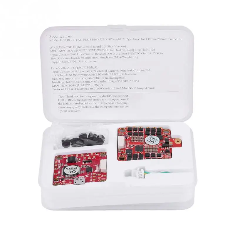 Контроллер полета DinoShot 60A BLHeli32 2018 Plus F460 4 в 1 ESC RC|Детали и аксессуары| |