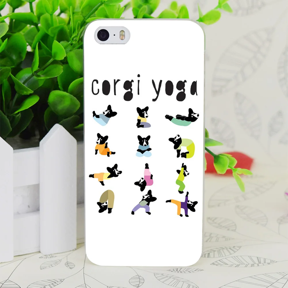 C3271 Corgi Yoga Print Transparent Hard Thin Case Skin Cover For Apple IPhone 4 4S 4G 5 5G 5S SE 5C 6 6S Plus |
