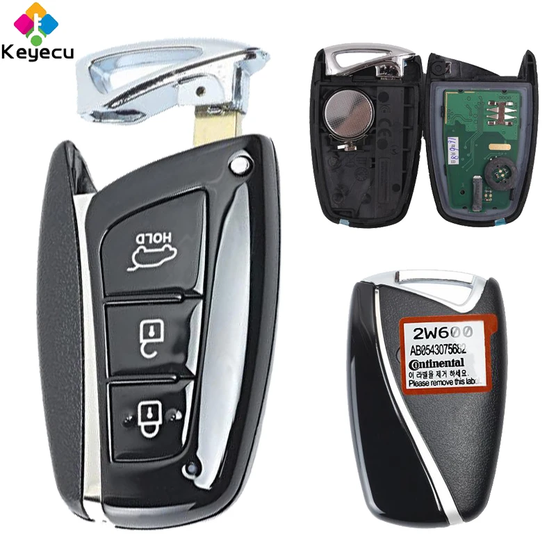 

KEYECU Pair Replacement Smart Remote Key With 3 Button & 433MHz & ID46 Chip- FOB for Hyundai Santa Fe 2012-2015 FCC: 95440 2W500
