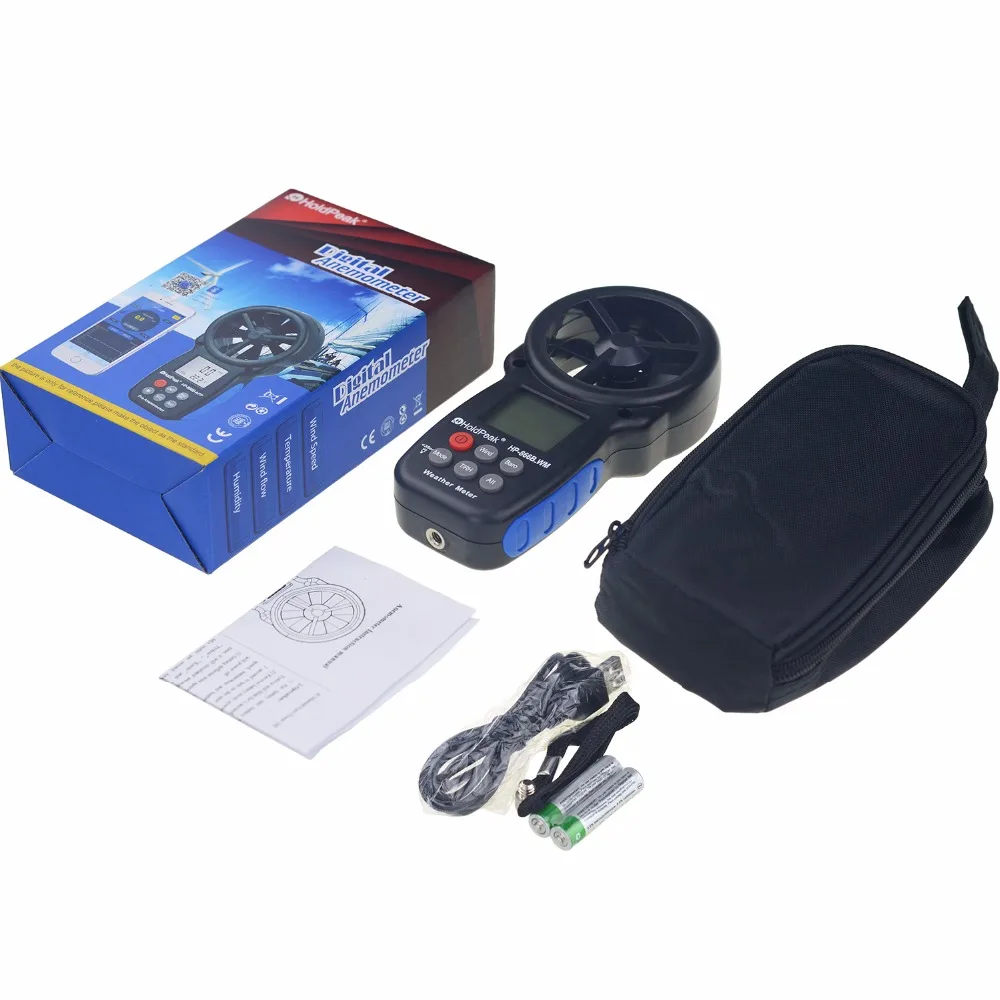HoldPeak HP 866B WM цифровой анемометр измерение ветра Скорость анемограф ЖК дисплей