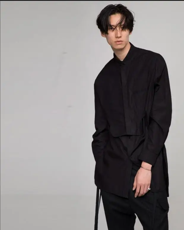 S-XXXL новинка весны 2018 мужская повседневная рубашка с длинными рукавами хлопок