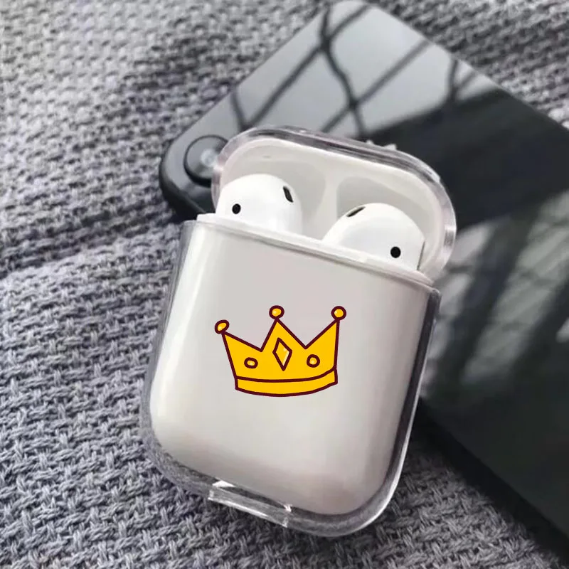 Чехол для Airpods с милым сердечком, Прозрачные Жесткие ПК-Чехлы для AirPods, Чехлы Защитные, беспроводной чехол для наушников