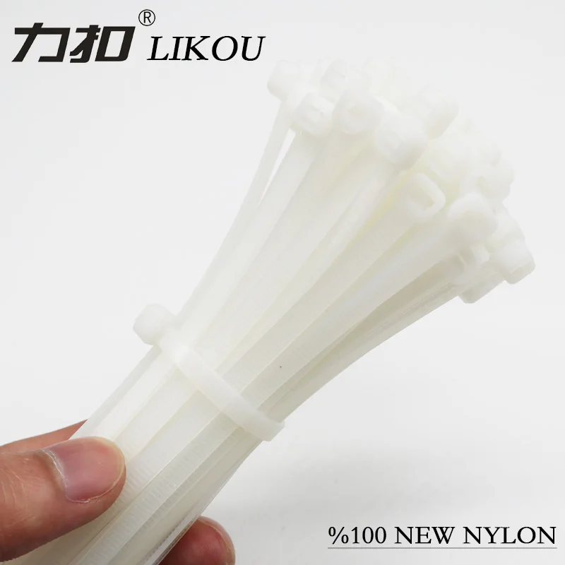 Нейлоновые кабельные стяжки LIKOU 6x200 мм 6x250 6x300 6x400 6x500 6x100 пластиковые