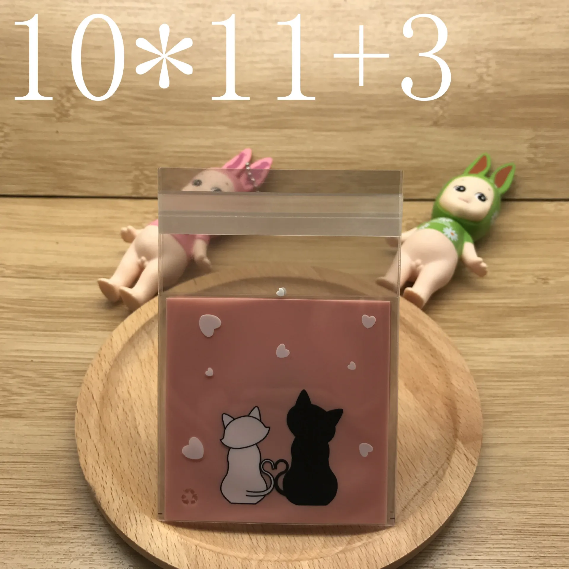 200 шт. черно-белые пакеты для печенья и конфет в виде кошек самоклеящиеся