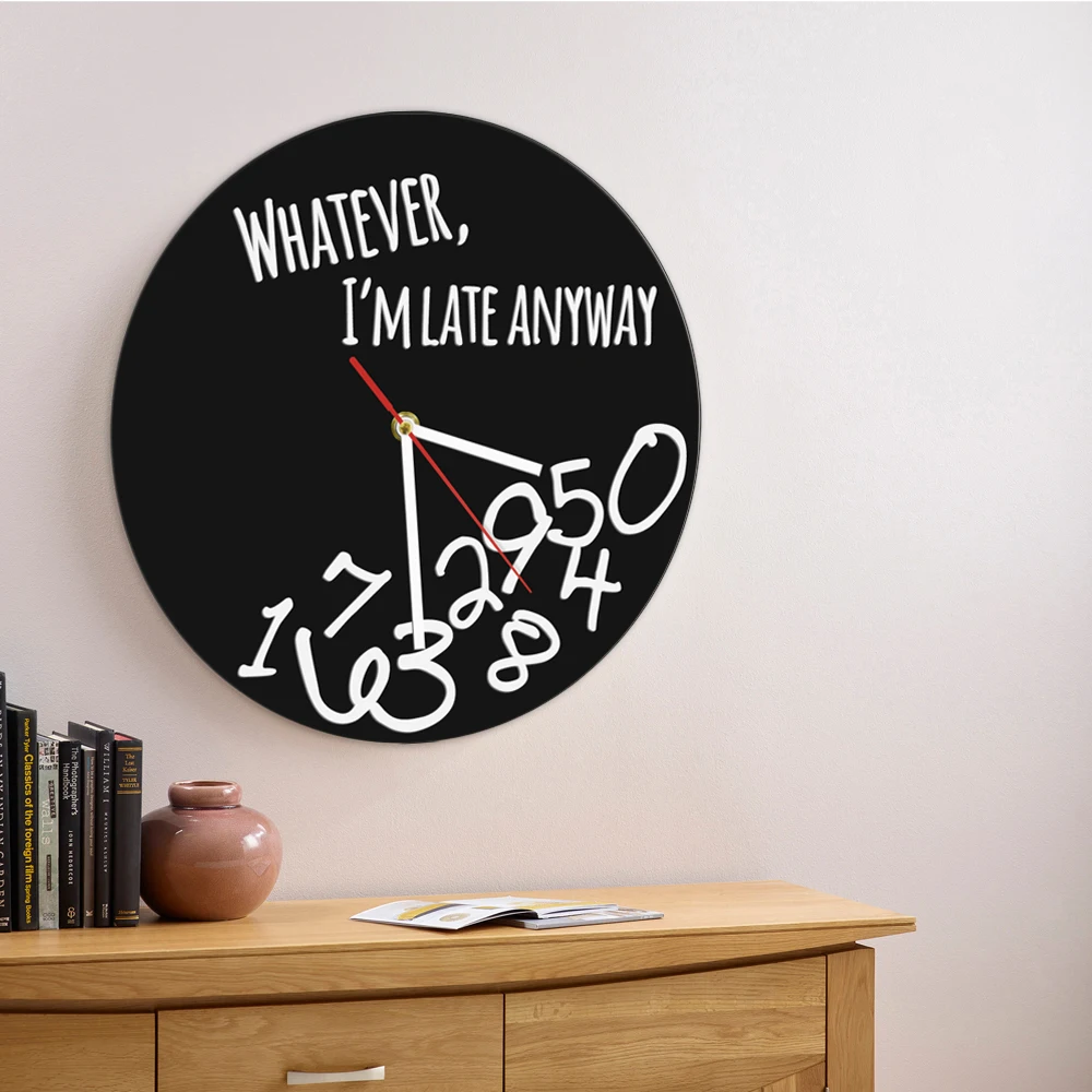 Что бы ни было поздно в любом случае черные часы художественные настенные