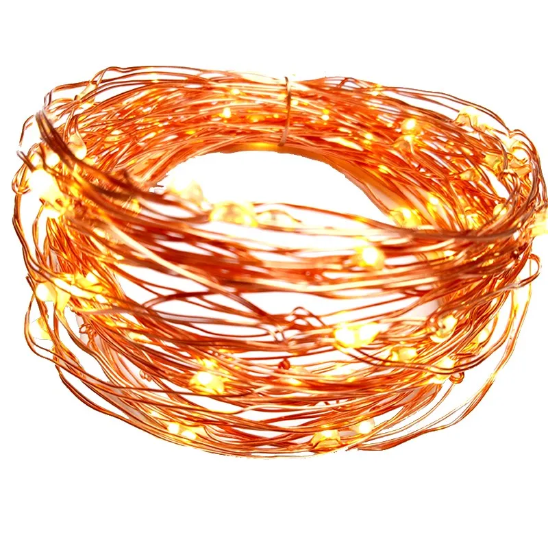 2017 гирлянда 10X2 м Водонепроницаемая светодиодная медная проволочная лампа для