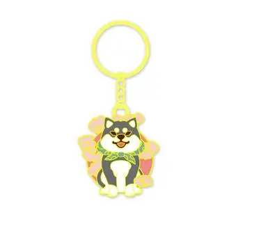 keychain 2 Shiba Inu Doge брелок для ключей с логотипом металла 3D кулон Коллекционные вещи Косплей Shiba Inus вентилятор, связка для ключей в виде собаки из значок на цепочке высокое качество - Цвет: keychain 2