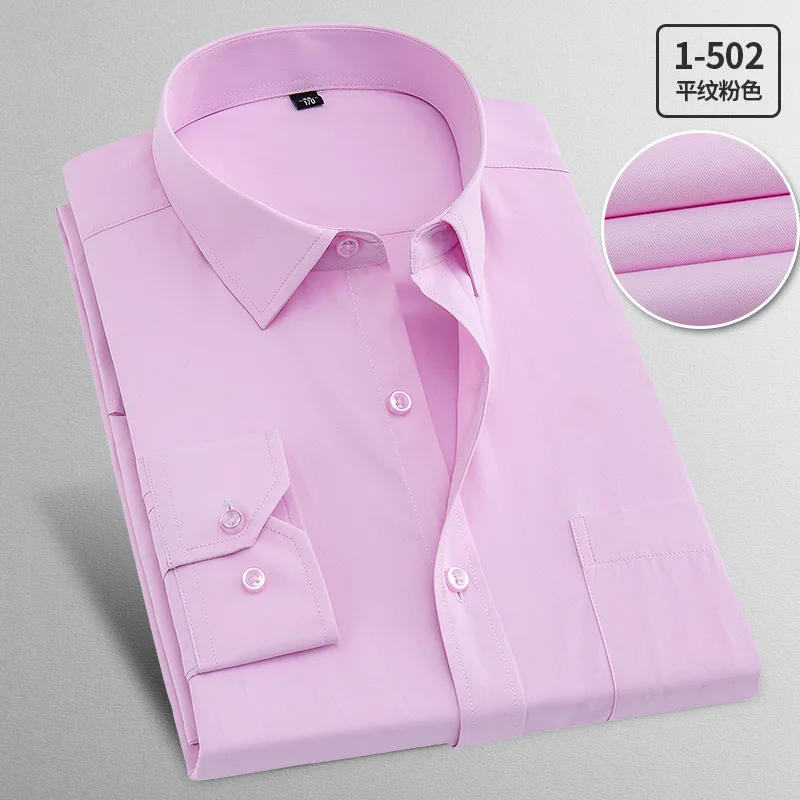 Мужская рубашка размера плюс 5XL 6XL 7XL 8XL, однотонная, деловая, повседневная, легкая в уходе, с длинным рукавом, зеленый, синий, красный, 100 кг, 110 кг, 120 кг