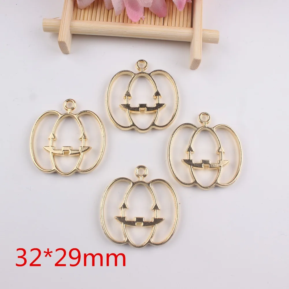 

5pcs/lot DIY metal frame hollow shape glue blank Halloween pumpkin shaped