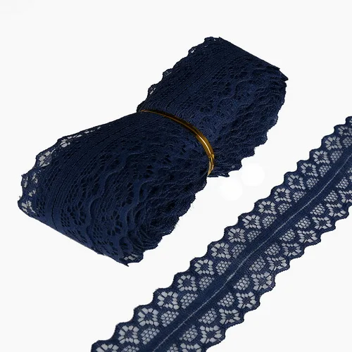 28mm Navy 5 ярдов/партия, 5/"(15 мм), кружевная лента, двусторонняя ручная работа, вышитая сетка, кружевная отделка, ткань, лента, сделай сам, швейная юбка, аксессуары - Цвет: 28mm Navy