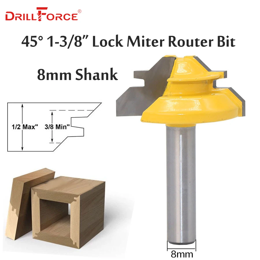 

Фреза под углом 45 градусов, до 1/2 дюйма, хвостовик 8 мм