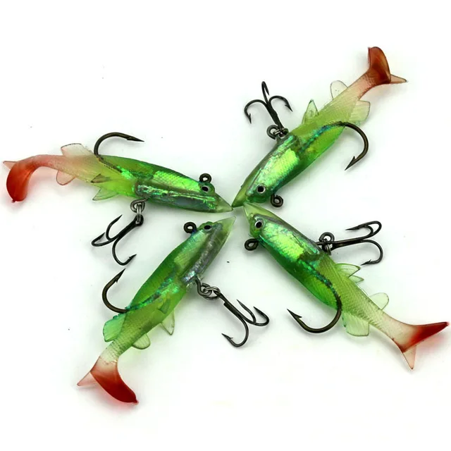 Рыболовные приманки 2 шт хвостовые бионический пластик искусственные с крючками