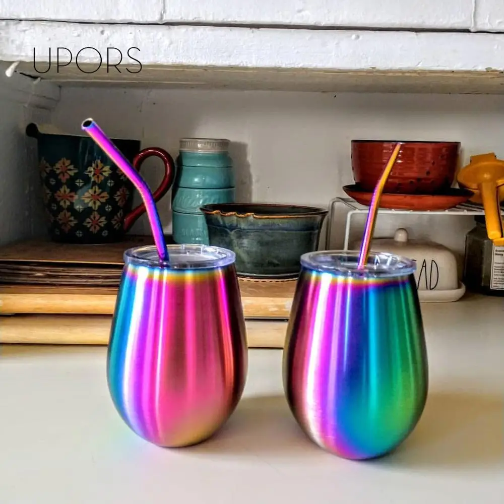 Многоразовая металлическая соломинка UPORS с щеткой Экологически чистая из