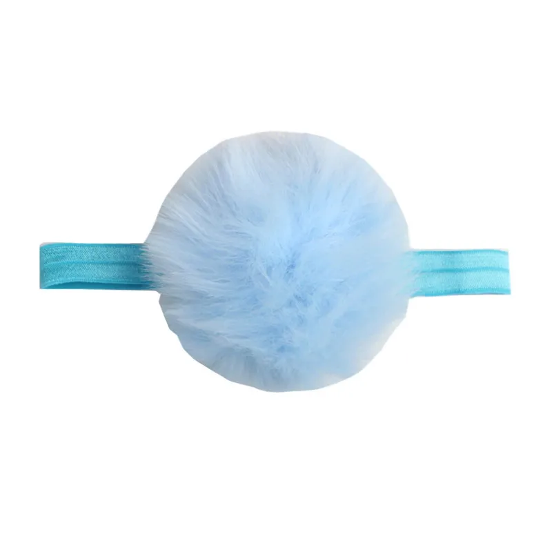 D1046 blue Для новорожденных Bebes кукла трансфер до для девочек с повязкой на голову, милый помпон Головные уборы рождественские детские резинки для волос Детские украшения для волос 9 Цвета D1046 - Цвет: D1046 blue