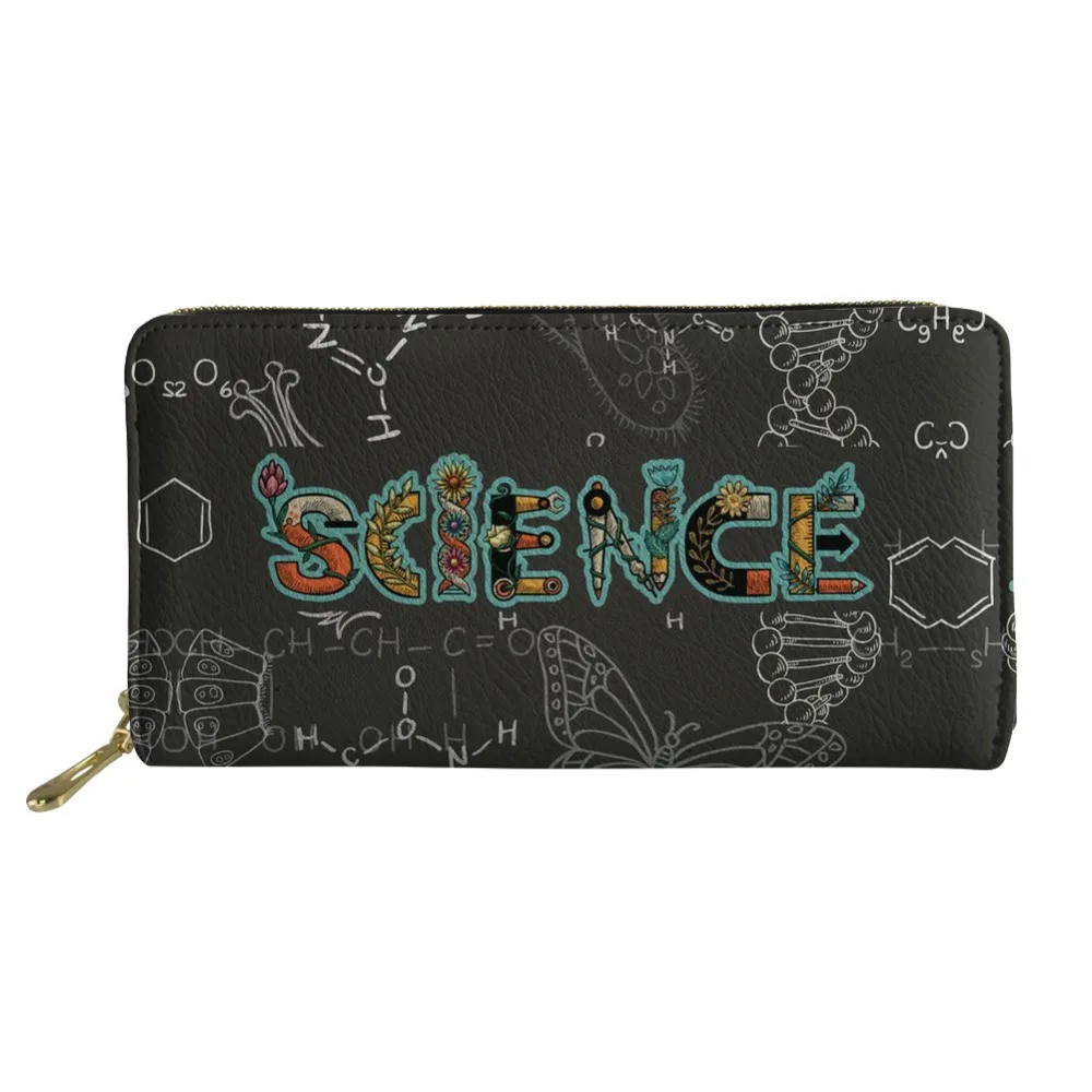 Женские кошельки из искусственной кожи WHEREISART длинные на молнии с радужной