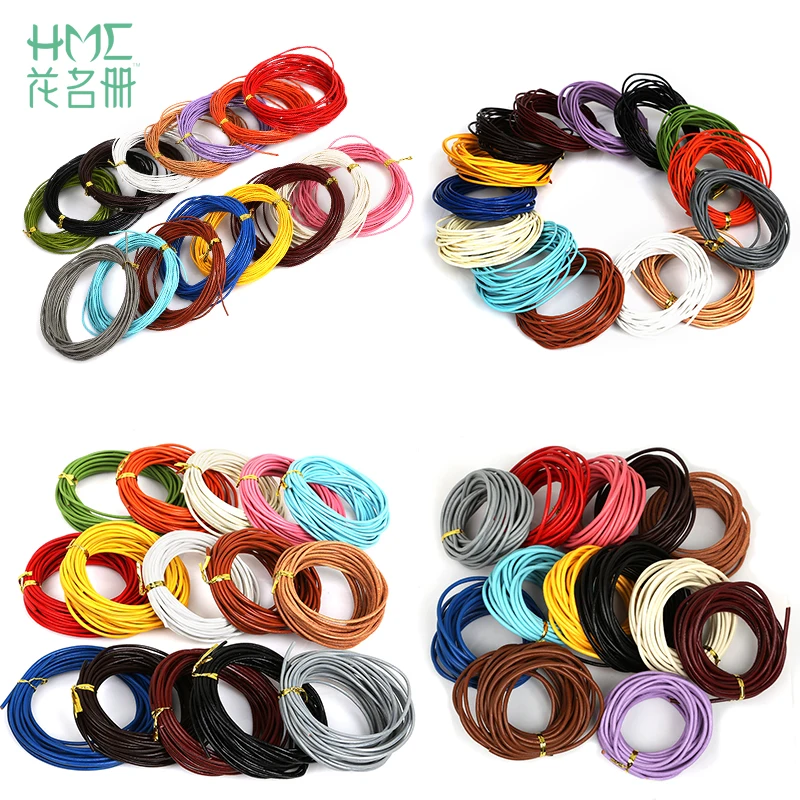 5meters/Lot Size 1/1.5/2/3mm 100% Genuine Leather Cord Round Rope String for Bracelet &amp Necklace Jewelry Craft Making | Украшения и