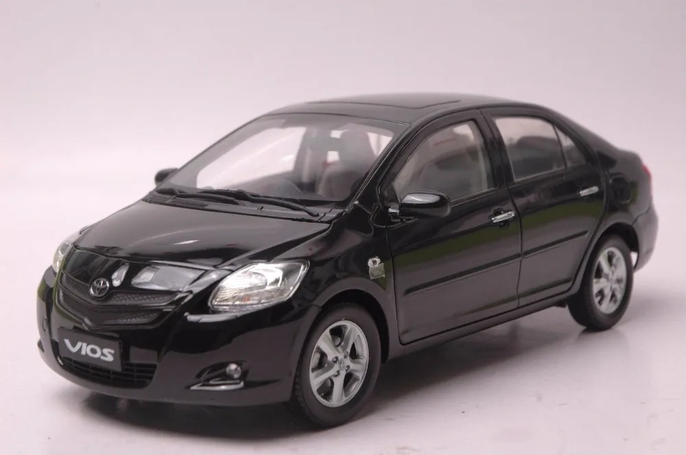 1:18 Модель литья под давлением для Toyota Vios 2008 черный седан игрушечный автомобиль из