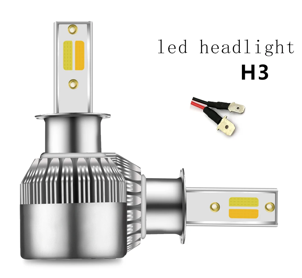

1set*3 colors C6 automotive LED Headlight Bulb COB 36W 8000lm car headlights H1 H4 880 881 H7 H8 H9 H10 9005 for car motorcycle