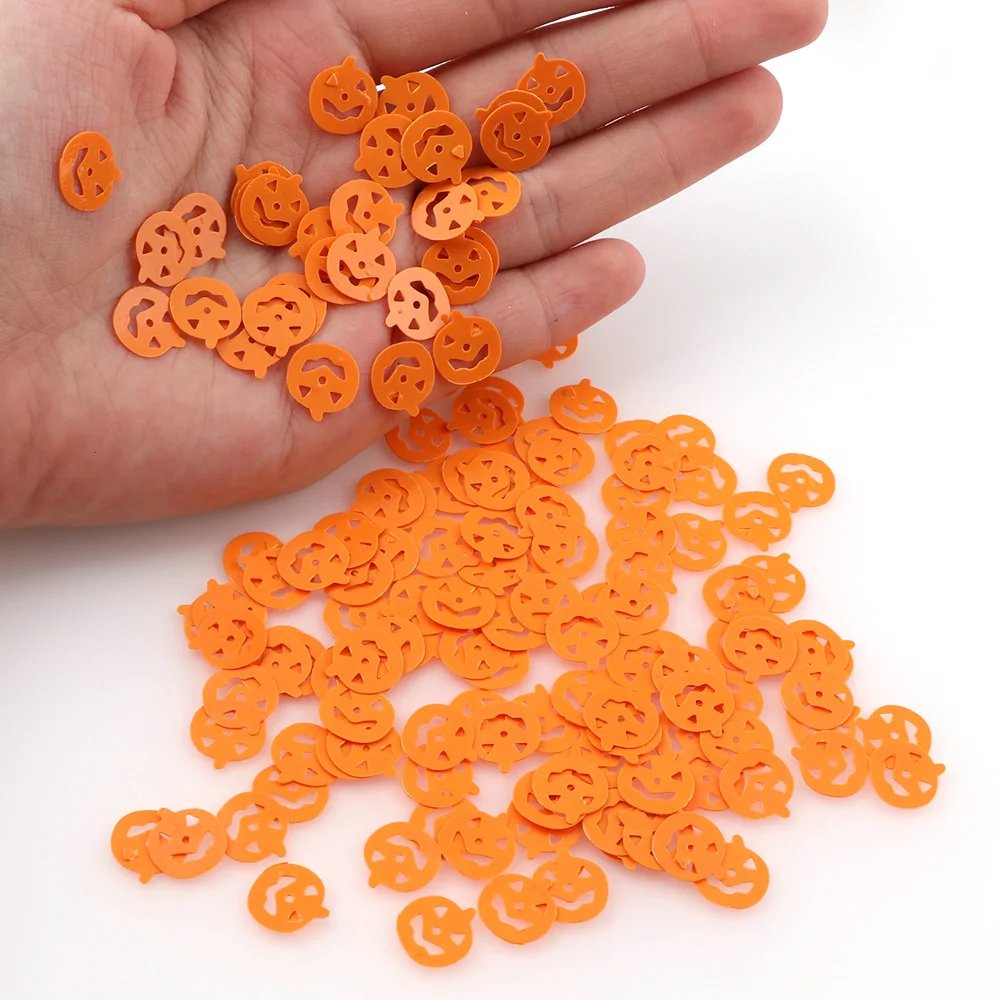 15 г оранжевая Хэллоуин Тыква конфетти фольга блестки страшные украшения