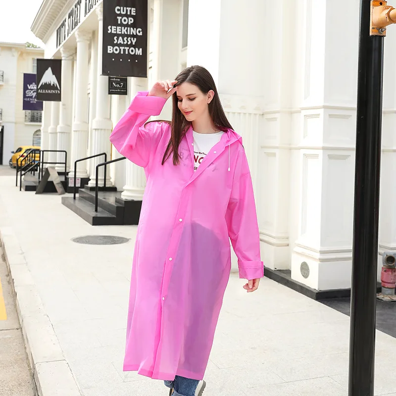 Легкий Модный женский плащ из ЭВА утолщенный водонепроницаемый прозрачный непромокаемый костюм для