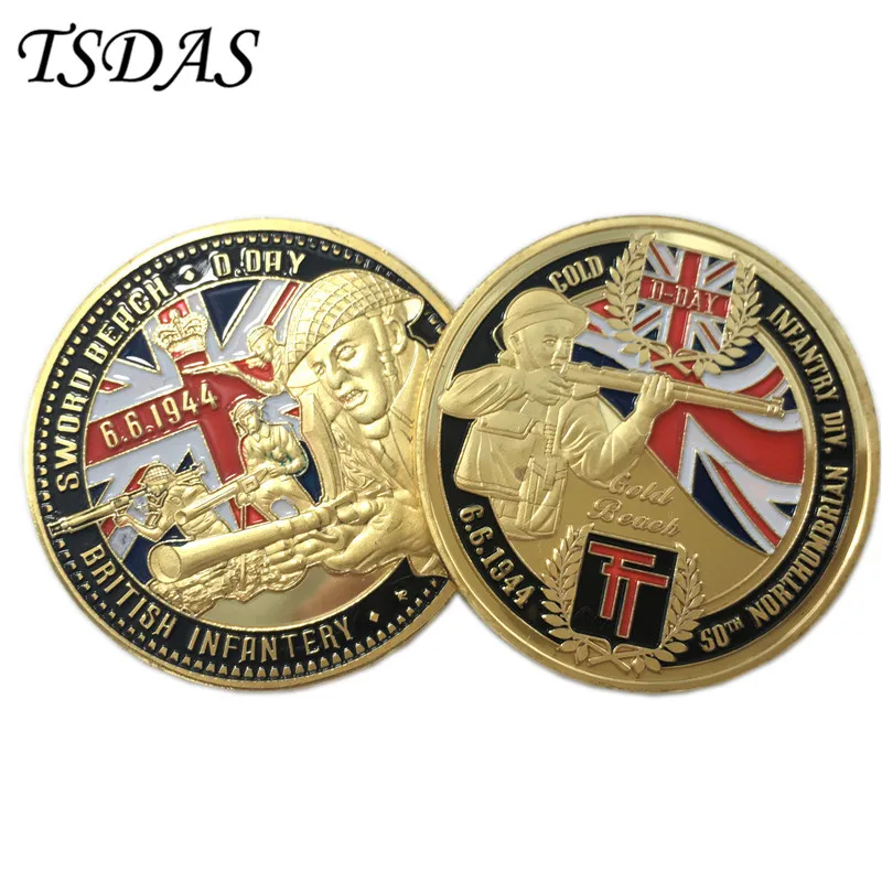 Бесплатная доставка металлические монеты большой британской пехоты круглые