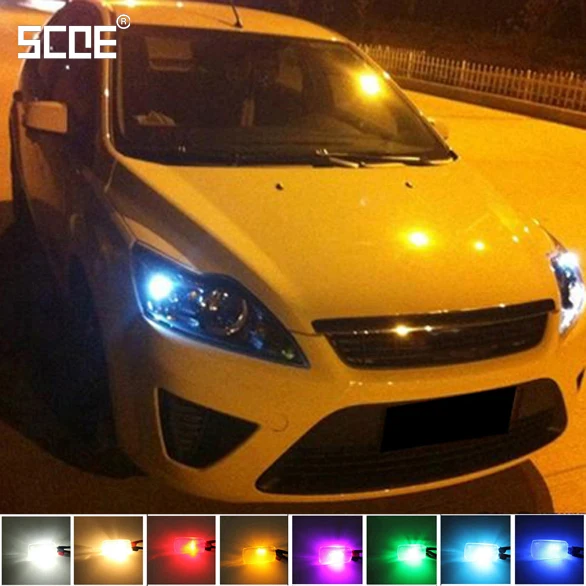 SCOE автостайлинг 2x6SMD Светодиодная лампа габаритного света для Ford Focus 2 кристально