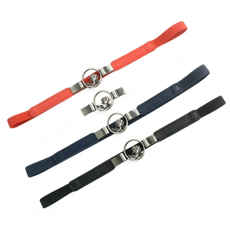 Модные черные тонкие ремень женский декоративным платье ребенок с эластичной