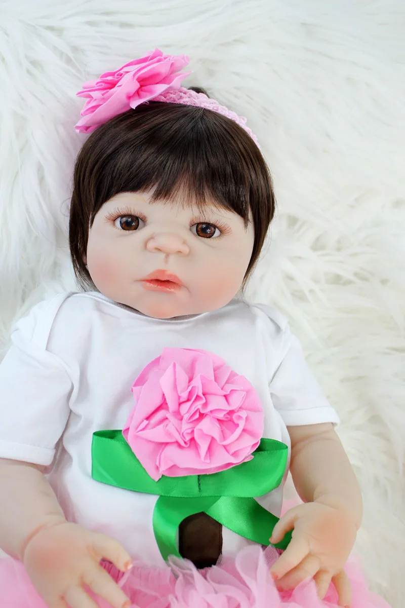 55 см силиконовая кукла Reborn Baby игрушка 22 дюйма Like Alive Bebe виниловая для