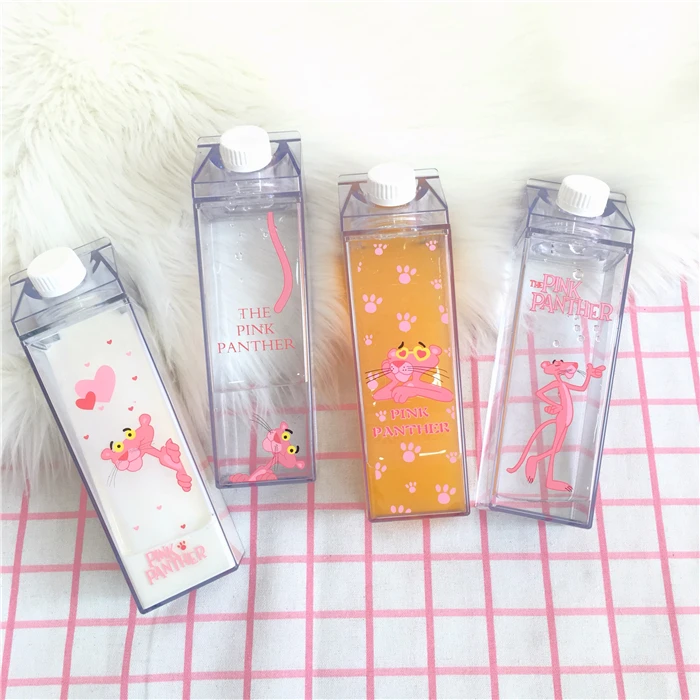 Flamingo Milk Water Bottle Plastic Creative Sport Drinkware Cycling Camping Hiking My Drink Bottle Shaker Portable Kettle
