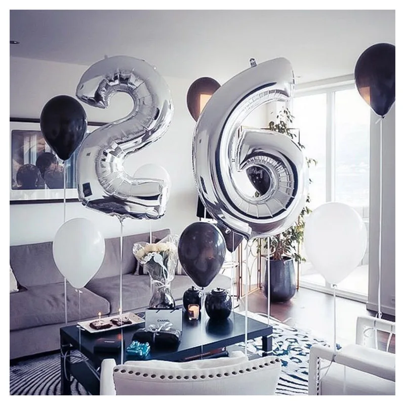 40 дюймов Большой фольги с днем рождения воздушные шары розовое золото номер шар