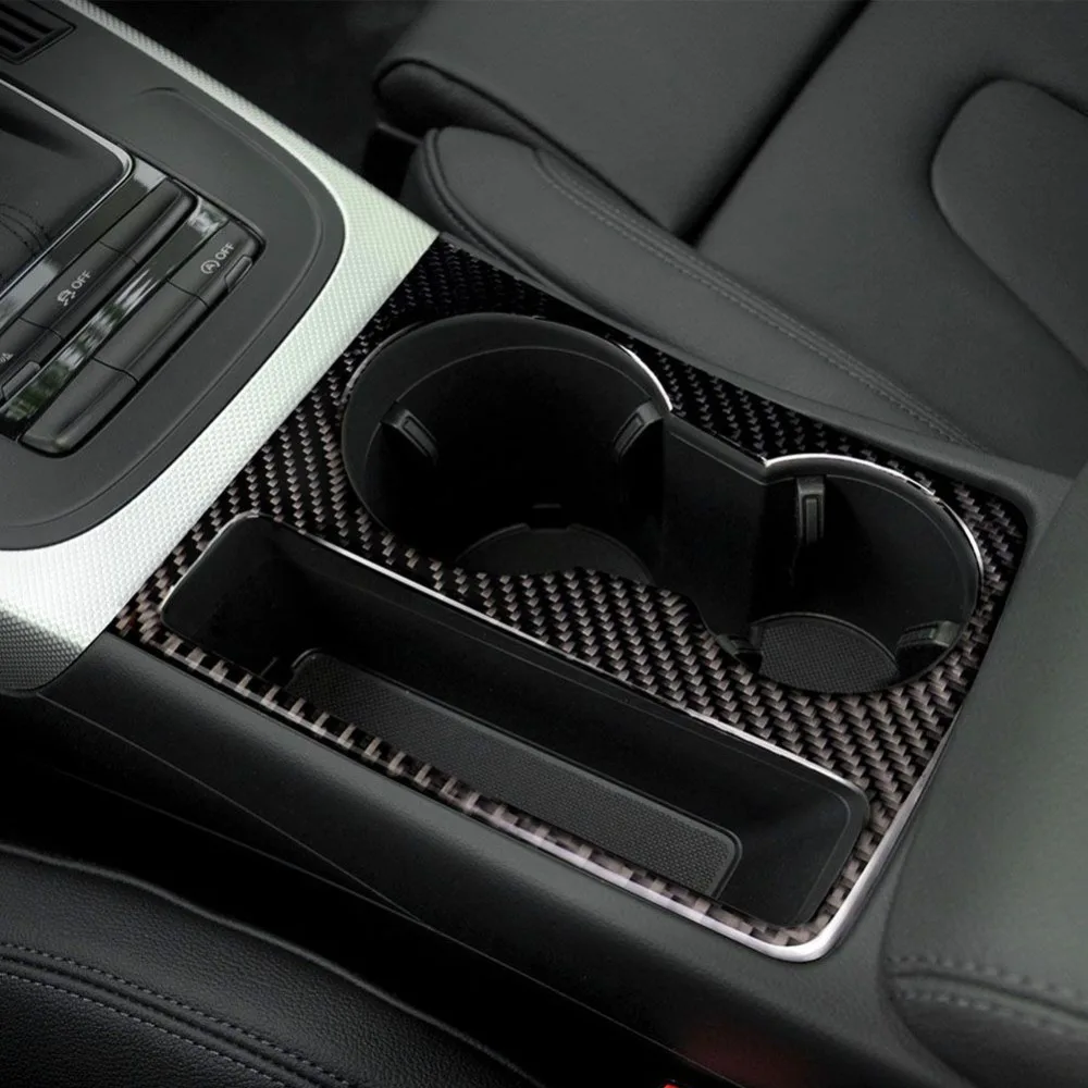 Для Audi A5 A4 B8 2009 2015 держатель для чашки из углеродного волокна декоративная рамка